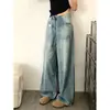 Jeans Vintage de Tiro Alto Pierna Ancha para Mujer Moda Primavera y Verano 2025 Versátiles Nuevo Diseño Lavados Holgados Pantalones Rectos