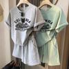 Traje Deportivo Casual para Estudiantes, Shorts Sueltos de Manga Corta con un Conjunto Completo de Trajes de Verano de Dos Piezas a la Moda para Mujer