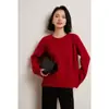 Suéter de Cachemir para Mujer de 24 Hilos, Cuello Redondo, Hilo Floral, Estilo Holgado y Relajado, Suéter Base de Punto de Manga Larga, Estilo Relajado