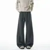 Pantalones deportivos de algodón casuales estilo americano para hombre, limpios y bien ajustados, pantalones rectos holgados versátiles para estilizar la figura, pantalones de pierna ancha hasta el suelo para parejas