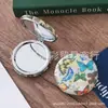 Espelho Redondo em Formato de Pão com Design de Borboleta com Glitter, Venda Direta da Fábrica de Comércio Exterior, Espelho Dupla Face
