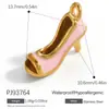 Accesorios de Joyería de Acero Inoxidable Transfronterizos Maleta de Dibujos Animados Goteo de Aceite Flor Colorida Chapado en Oro Real de 18K Colgante