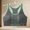 Sujetador deportivo transpirable a prueba de golpes para correr y fitness, talla grande, estilo verano con estampado de letras, sin aros, para yoga