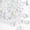 Cristal Multifacetado de Alta Transparência Contas Flor Multifacetadas Rômbicas Estéreo Perfuradas Cristais Soltos Material para Miçangas DIY
