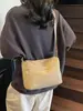 Bolsa de Ombro Versátil Simples Casual Transfronteiriça 2025 Nova Cor Sólida Bolsa Transversal para Passeio Bolsa Tote Comércio Exterior