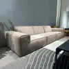 Sofá de Esponja Pura de Tres Plazas Estilo Chino Nuevo, Cubo para Sala de Estar Comprimido al Vacío, Fila Recta, Apartamento Pequeño