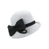 Rongmei 2026 Nuevo Sombrero Clásico Hepburn Transfronterizo con Ala Curva, Sombrero de Mezcla de Seda y Lana, Elegante Sombrero de Estilo Francés