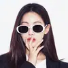 Nuevas Gafas de Sol Ovaladas Retro Versátiles Estilo Callejero Coreano Moda Personalidad Ins Unisex Tendencia Gafas de Sol con Montura Blanca