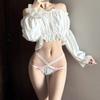 Braguitas de encaje sexys y de cintura baja con contraste de colores para chicas, bragas pervertidas con recortes de dopamina, estilo abstinencia 433