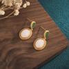 Pendientes Retro de Oro Blanco de Hotan Verano 2025 Mismo Estilo que las Celebridades de Internet en Transmisión en Vivo Accesorios para Orejas de Disfraces Antiguos Dinastía Han