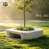 Banca de macizo de flores de terrazo combinado, pasillo con fuente de agua para patio, jardinera de hormigón prefabricado, juego completo de bancos para paisajismo exterior