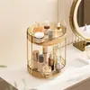 Estante Giratorio de Lujo Ligero para Almacenamiento de Cosméticos, Organizador Multifuncional para Perfumes y Labiales, Estante de Almacenamiento de Escritorio, Estante de Maquillaje de Múltiples Niveles
