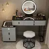 Tocador de dormitorio nórdico, mueble integrado multifuncional minimalista moderno, tocador inteligente con carga inalámbrica