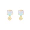 811 Estilo Coreano INS Nicho Luz Luxo Design All Match Love Moonstone Brincos Prata Esterlina S925 Brincos de Prata Femininos