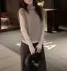 Chaleco de Punto de Cuello Alto Estilo Francés para Mujer, Ropa Exterior sin Mangas a la Moda y Elegante para Otoño e Invierno
