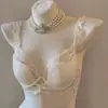 Colección Privada de Encaje Francés Íntimos para Mujer con Pechos Grandes y Pechos Pequeños, Set de Sujetador Push-Up Anti-Caída con Aro Suave de Acero