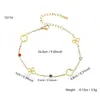 Pulsera para Mujer de Acero Inoxidable Chapado en Oro de 18 Quilates, Trébol de Cuatro Hojas con Diamantes Incrustados de Esmalte, Moda de Lujo Ligero Europeo y Americano, Más Vendida Transfronteriza, Exquisita