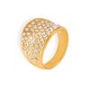Moda europea y americana retro adornos de mano micro incrustados con diamante completo cóncavo acero de titanio chapado en oro real de 18k lujo ligero anillo de dedo para comida al por mayor