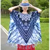 Estilo Étnico Retrô Literário Verão 2022 Novo Algodão Estampado e Tingido Blusa Feminina Solta Afinando Barra com Alça Camiseta Lenço