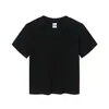 Camiseta de manga curta estilo americano para mulheres, 230g, design estampado de verão, corte justo, top cropped para mulheres