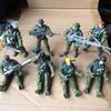 9 cm Paquete de 8 Juguetes Modelo Militares Simulados Soldados Simulados de la Segunda Guerra Mundial, Adornos de Muñeco de Escena de Comando