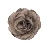 Lino hecho a mano borde quemado flor de rosa camelia diy tela para tocado accesorios de flor de borde horneado accesorios para ropa