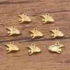 10 colgantes de vida marina de acero inoxidable con baño de oro, estrella de mar, concha, tortuga, accesorios para joyería DIY