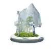Banco de hormigón UHPC de color natural para piscina de árbol en pueblos de turismo cultural, asiento GRC para rodear árboles en proyectos de paisajismo exterior