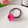 Diadema Retro Francesa Cuerda para el Cabello de Flor de Rosa de Ácido Acético Nueva Diadema de Flor para Cola de Caballo Banda de Goma Adorno para la Cabeza de Mujer para Mujeres