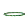 Pulsera Fina de Calcedonia Verde Círculo Único Ágata Cuentas Redondas Pequeñas Estilo Chino Pulsera que Realza el Cutis Regalo Venta al por Mayor Cuentas Hechas a Mano