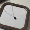Colgante Vintage de Ónice Negro Chapado en Plata S925 Oro de 18K Cadena de Hueso de Cerradura Niche de Plata de Ley Estilo Simple Coreano Ins para Mujer