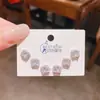 Set de Aretes Cuadrados Grandes de Zirconia para Verano 2026, Juego de Tres Pares, Aretes de Alta Gama con Aguja de Plata para Mujer, Juego de 6 Piezas