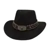 Nuevo Sombrero de Jazz de Estilo Étnico de Gama Alta con Cabeza de Toro para Montar Venta Directa Transfronteriza Mayorista Sombrero Vaquero de Gamuza con Forma de Corazón de Melocotón