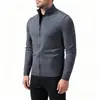 Otoño Invierno 2026 Nuevo Suéter Cardigan Casual de Cuello Medio para Hombre Ropa Exterior Juvenil Versátil de Punto Ajustado
