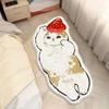 Alfombra Imitación Cachemira Gato de Dibujos Animados Alfombra de Piso para Dormitorio Estilo Hogar Alfombra de Cama Manta de Felpa Antideslizante