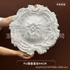Placa de Lámpara de PU Imitación Yeso Europeo Francés Portalámparas de Techo Forma Lámpara Piscina Material Decorativo Iluminación Moderna Tallado Redondo