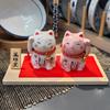 Le Meow Cerâmica Pintada Forno Yakushi Japonês Genuíno Ornamentos Gato da Sorte Cofre Gato