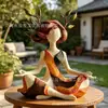 Artesanía Creativa de Resina Transfronteriza Estatua de Niña de Yoga Personaje Armonía Interior Adorno de Escritorio Decoración