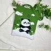 Bolsa de Tricô Ins Desenho Panda Feminina Moda para Carregar na Mão Grande Capacidade Bolsa de Ombro Bolsa Transversal Bolsa