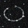 Pulseira de corrente com costura oval retangular de aço inoxidável feita à mão para homens, estilo hip-hop europeu e americano, pulseira estilo INS