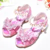 Zapatos de Princesa para Niñas Sandalias de Verano para Niñas Zapatos de Cristal Suave para Niñas Pequeñas Zapatos de Tacón Alto Brillantes con Diamantes para Escenario y Actuación