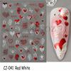 Adesivo de Arte para Unhas Novo Transfronteiriço Dia dos Namorados Laser Branco Vermelho Amor Vermelho Rosa Lábio Adesivo 3D para Unhas unha