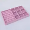 Caja de joyería rosa tamaño pequeño terciopelo anillo pendientes de botón placa placa vacía expositor de joyería caja de almacenamiento de joyería bandeja