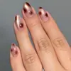 Comércio Exterior Nail Art Olho de Gato Estilo Garota Popular Europeia e Americana Estampa de Leopardo Design Degradê Formato Amêndoa Longo Unhas Usáveis Atacado Unhas Postiças