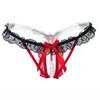 Ropa Interior Sexy Panties Abiertos Sexy Damas Masaje de Perlas Tentación Encaje Tanga Hueco Elástico TA15