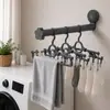 Colgador de ropa para balcón con ventosa, herramienta de almacenamiento, no requiere taladro, gancho multifuncional para el hogar, tendedero retráctil, estante de almacenamiento montado en la pared