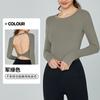 Dashu Clothing Roupas de ioga de manga comprida Top feminino Sexual Beautiful Back Sports Top Outono e inverno Roupas de fitness de manga comprida com almofada no peito