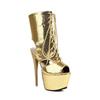 Sandalias de dedo de pez oro plata 16CM tacón de aguja tacón súper alto plataforma impermeable parte trasera descubierta tacones altos de mujer zapatos de mujer para actuación en escenario