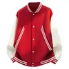 Chaqueta corta de béisbol con patchwork de colores contrastantes en blanco y negro, ropa de otoño unisex, abrigo para pareja, chaqueta aviador retro americana
