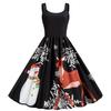 [Ropa navideña para mujer] C fabricantes de comercio exterior transfronterizo suministran chaleco sexy estampado estilo Hepburn falda retro de vuelo amplio